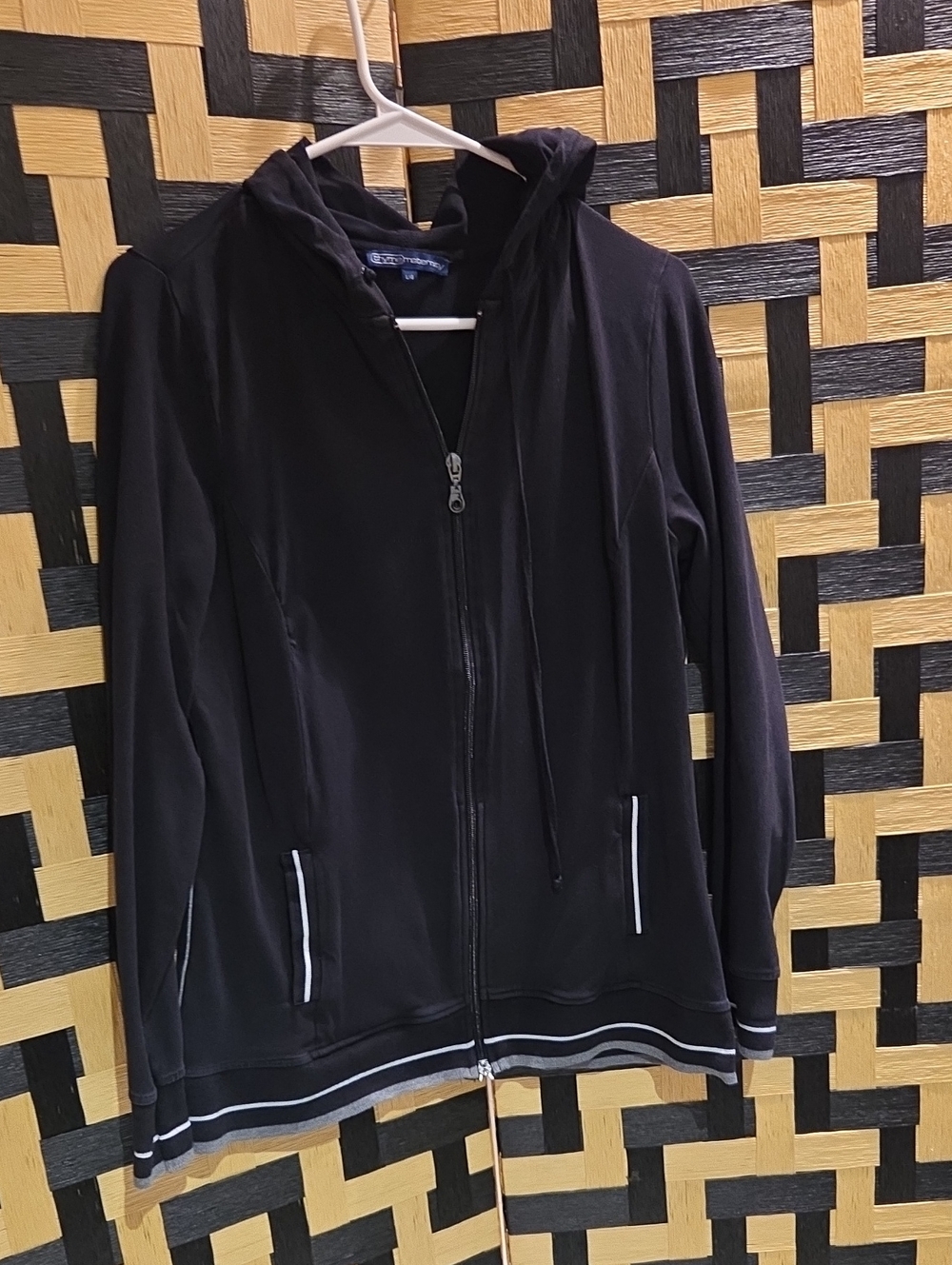 Thyme Maternity Black Hooded Zip-Up Bomber Jacket